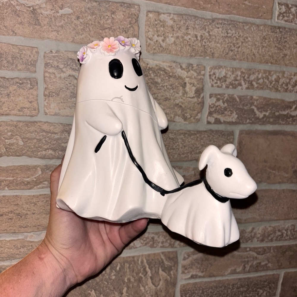 Ghost and Dog Ceramic Figurine